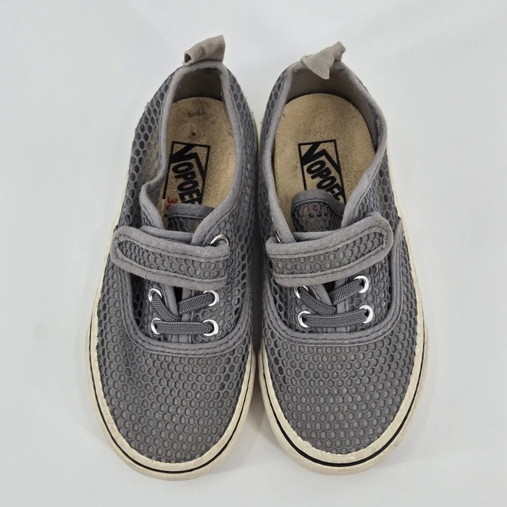 OPOEE Airship Shoes Gray Crochet Mesh Hook‎ & Loop Skate Sneaker US 12.5
